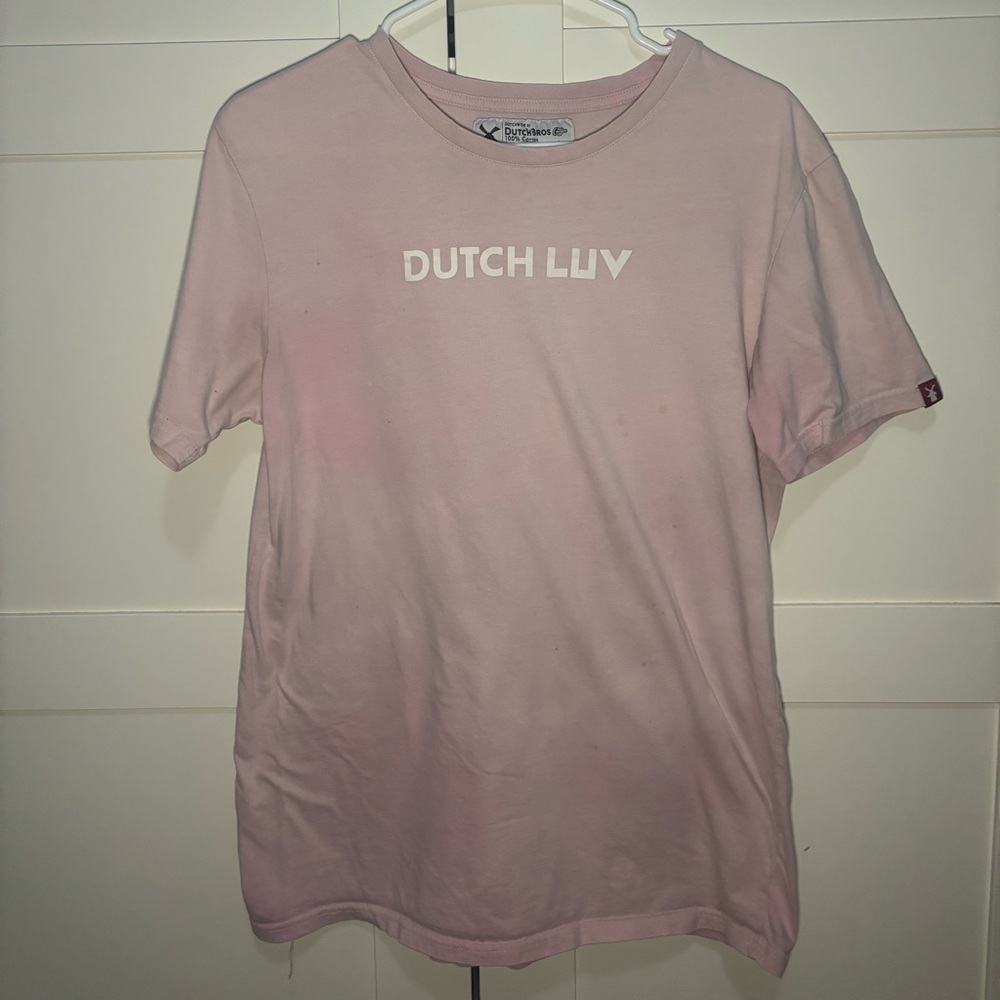 Dutch Bros “Dutch Luv” Pink Graphic Tee
